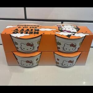 New Hello Kitty Fall Harvest Set Of 4 Round Ramekins By Zrike Brands & Sanrio